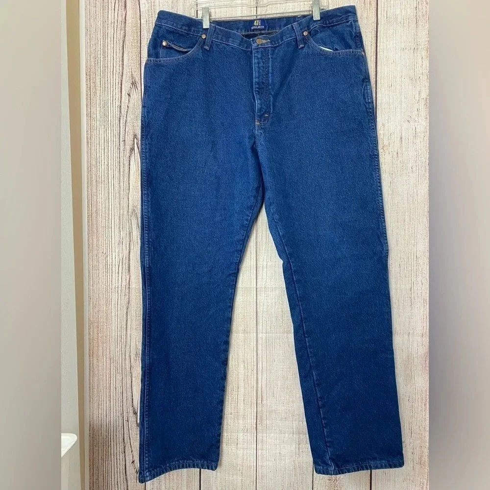 Wrangler Mens Regular Fit Plaid lined Jeans Size 40X34